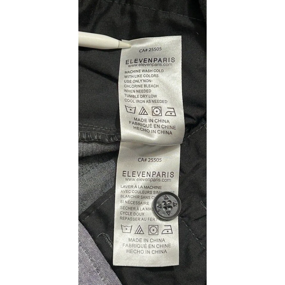 Eleven Paris Men's Charcoal Gray Chinos